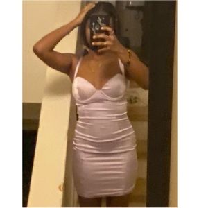 Lilac Satin Bodycon Dress